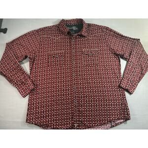 Wrangler 20X Pearl Snap Western Shirt Men’s XXL Red Geometric Long Sleeve